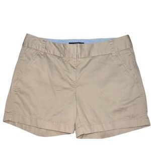 J. Crew Chino Shorts Khaki tan midrise front and back pockets flat front size 4